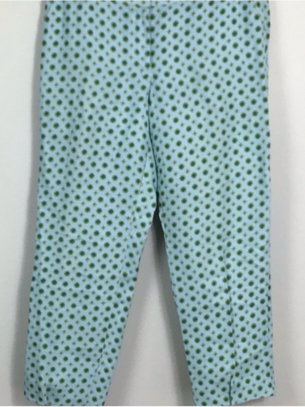 J. Crew Mint Green Polka Dot Cropped Pants